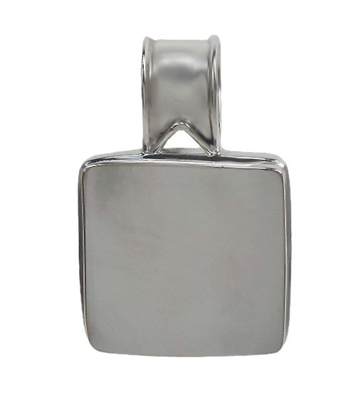 Square Mother of Pearl Pendant, Sterling Silver